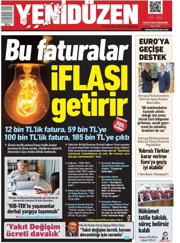 KKTC'de Gazeteler Bugün Ne Manşet Attı? 5 Mayıs 2022 galerisi resim 3
