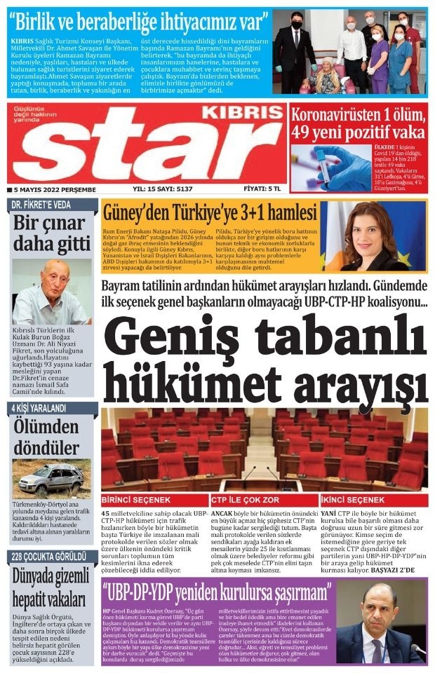 KKTC'de Gazeteler Bugün Ne Manşet Attı? 5 Mayıs 2022 galerisi resim 6