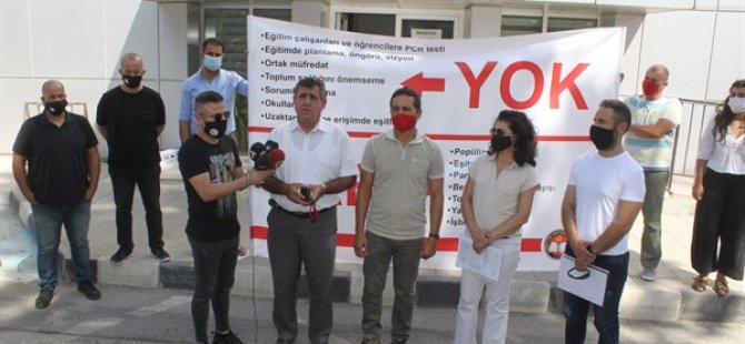 KTÖS ve KTOEÖS Milli Eğitim Bakanlığı Önünde Eylem Yaptı: "Okullar Ve Öğretmenler Hazırdır, Yeter Ki Tedbir Alın"