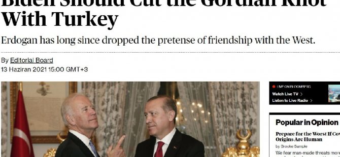Bloomberg'den başyazı ile bugün Erdoğan'la görüşecek Biden'a çağrı - Vimarsana News
