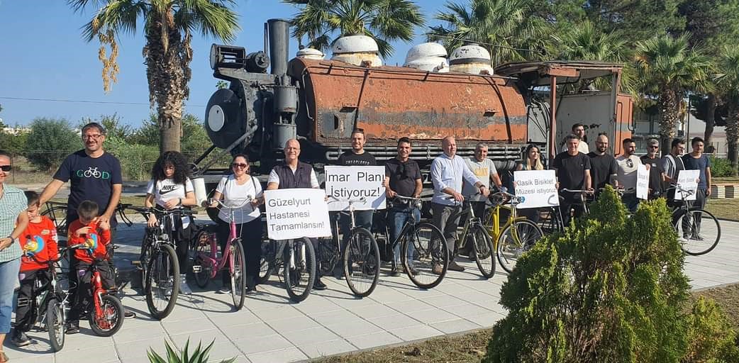 Güzelyurt'taki en genç başkan adayı Kansoy Bisiklet turuna katıldı