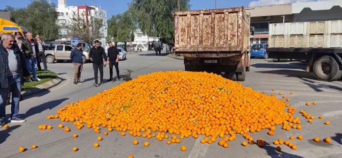 Narenciye üreticileri Güzelyurt’ta eylem düzenledi