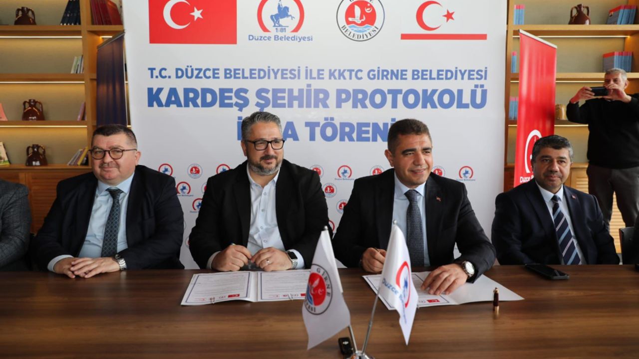 Girne ve Düzce belediyeleri kardeş şehir protokolü imzaladı