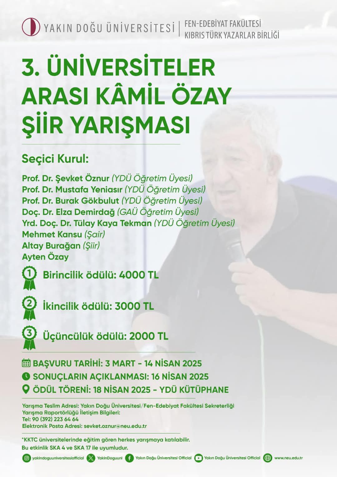 Genç Şairler Kamil Özay Şiir Yarışması’nda Buluşuyor!