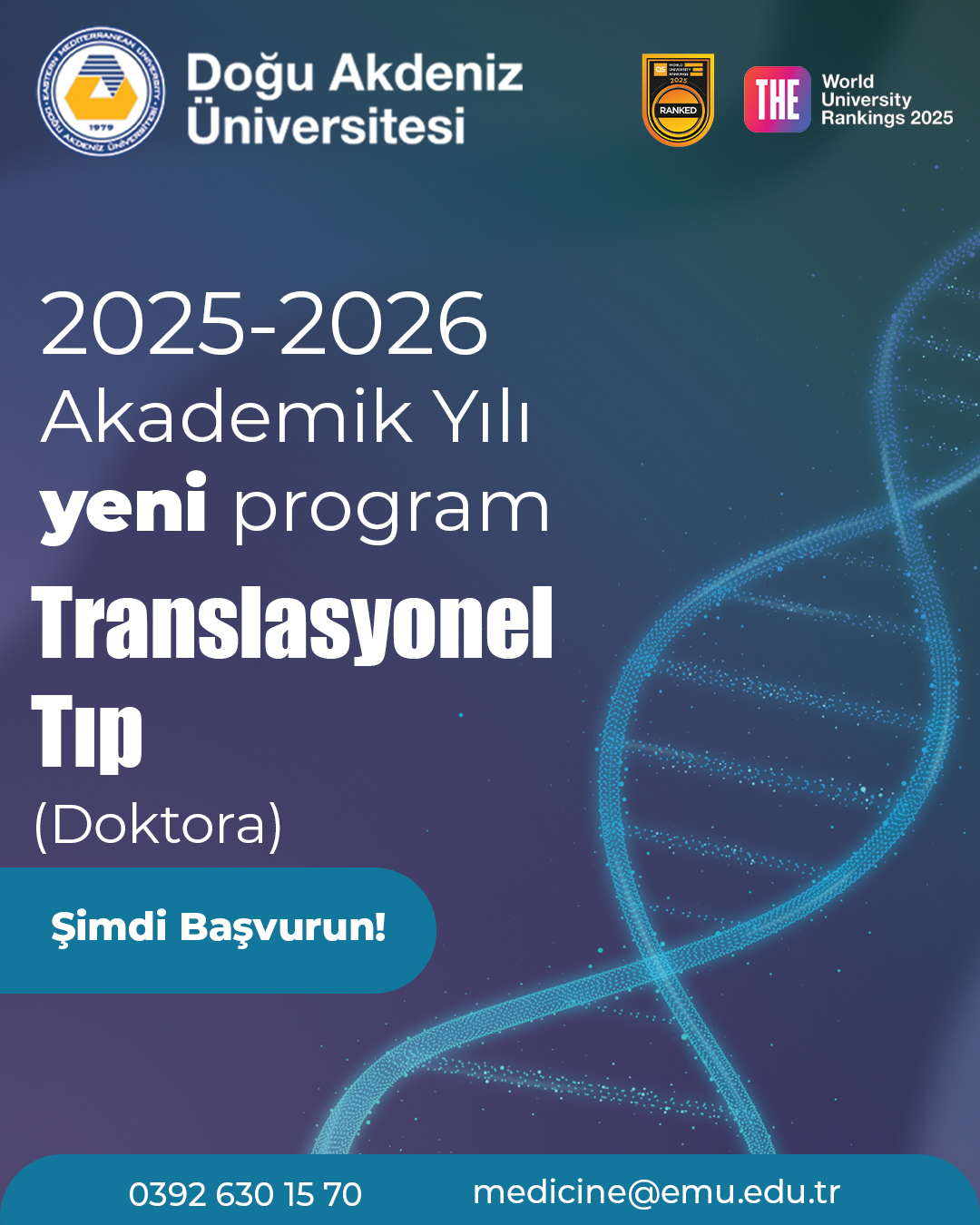 DAÜ, Translasyonel Tıp Alanında Doktora Programı Açtı