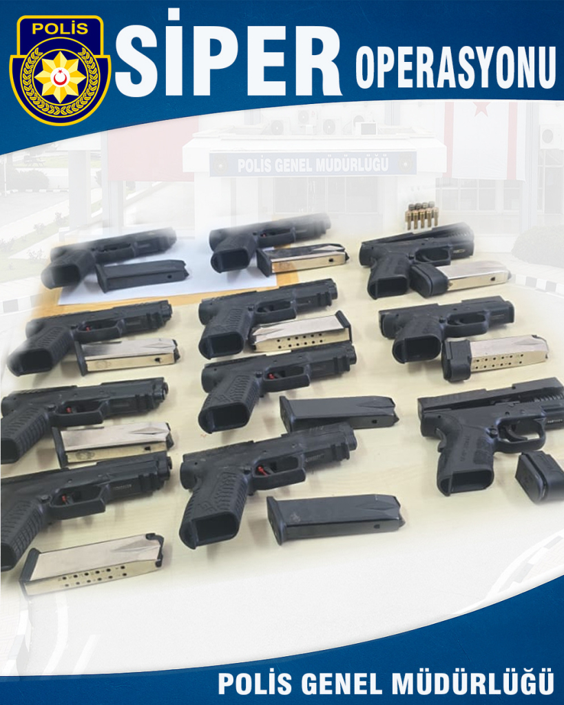 Polisten “Siper Operasyonu”: 11 tabanca, şarjörler ve mermiler ele geçirildi