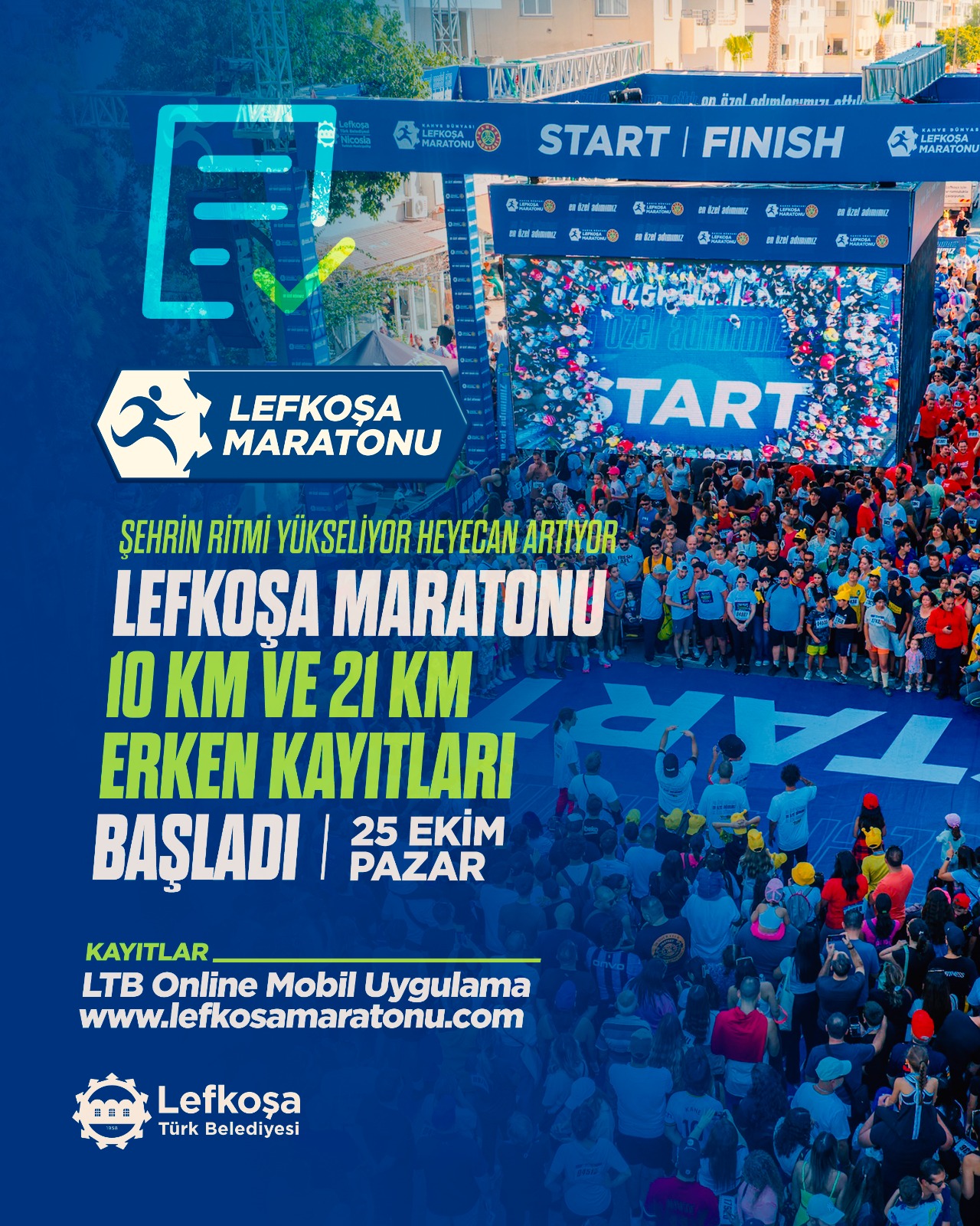 Lefkoşa Maratonu 10 ve 21 Kilometre Koşularına  Erken Kayıtlar Başladı