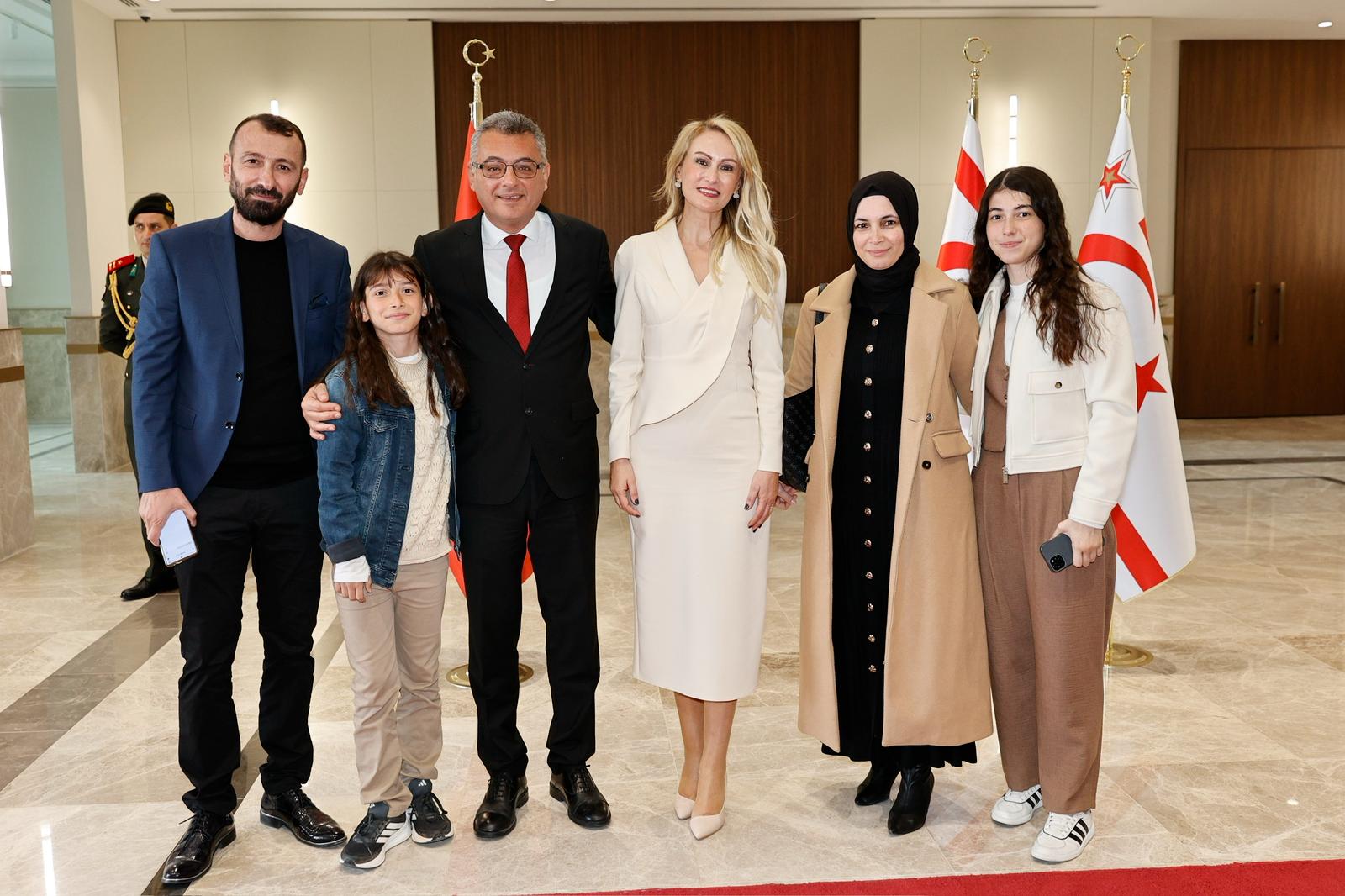 Erhürman ve eşi Nilden Bektaş Erhürman, Cumhurbaşkanlığı’nda bayram tebriği kabul etti