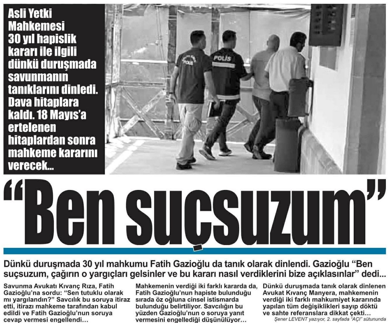 “Ben Suçsuzum”
