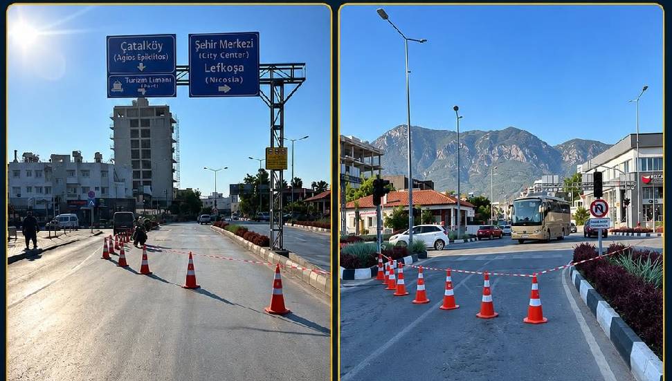 Girne Turizm Liman kavşağındaki trafik ışıklarında arıza