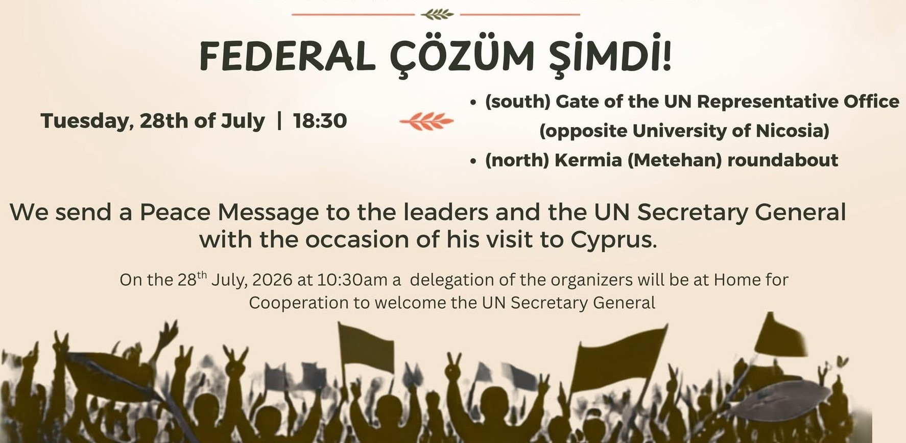 "Federal Çözüm Şimdi" Çağrısıyla Barış Eylemi Düzenleniyor