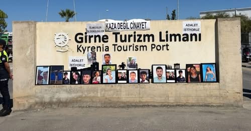 Filo faciasında acılı ailelerden Girne Limanı’nda “Adalet istiyoruz” çağrısı