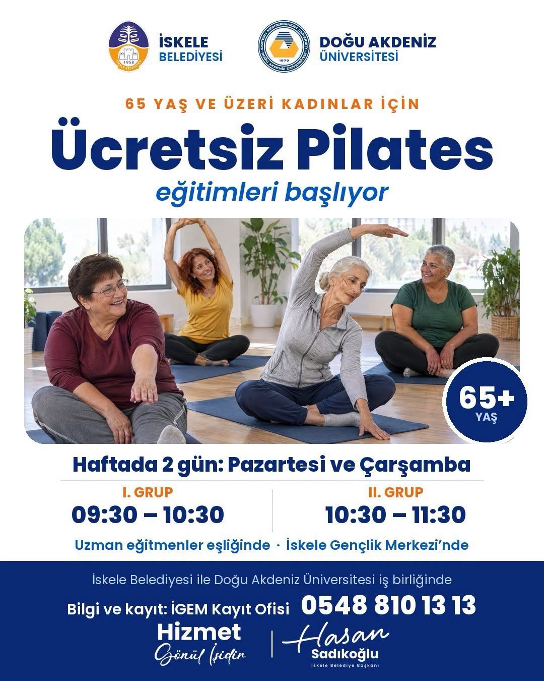 İskele Gençlik Merkezi'nde 65 yaş ve üzeri kadınlara Pilates eğitimi
