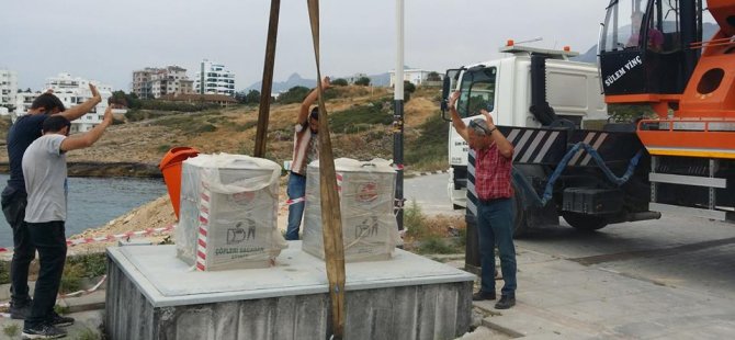 Girne Belediyesi'den 4 farklı bölgeye 8 yeraltı çöp konteyneri daha