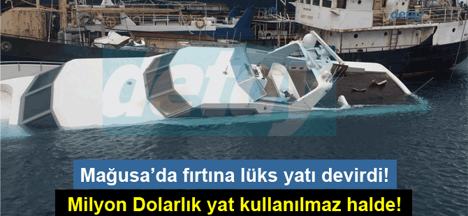 Kötü hava şartları lüks yatı devirdi!