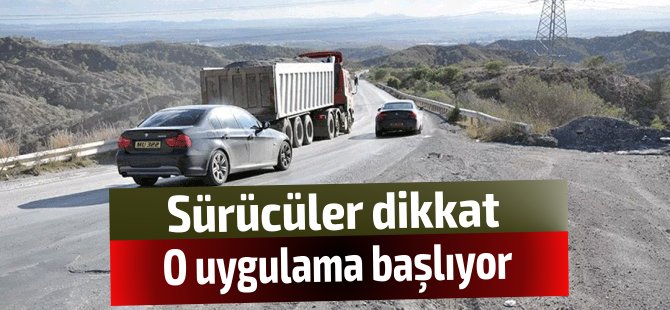 Değirmenlik-Girne dağ yolunun bir bölümü bugün 12.00-13.00 saatleri arasında trafiğe kapatılacak