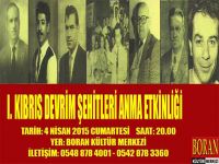 Boran Kültür Merkezi’nden “1. Kıbrıs Devrimci Şehit’leri Anma Etkinliği"