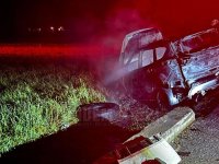 Ercan-Gaziköy yolunda korkutan kaza... Araç küle döndü!