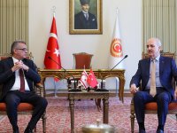 TBMM Başkanı Kurtulmuş, KKTC Cumhurbaşkanı Erhürman ile görüştü