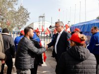 Erhürman, grevdeki Ektam çalışanlarını ziyaret ederek görüş ve taleplerini dinledi