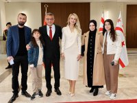 Erhürman ve eşi Nilden Bektaş Erhürman, Cumhurbaşkanlığı’nda bayram tebriği kabul etti