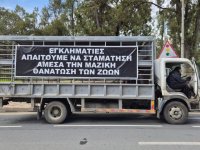 Hayvancılar siyah tabutla Rum Başkanlık Sarayı’na yürüdü