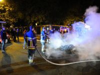 Brüksel'de itfaiyeciler köpüklü eylem yaptı