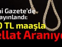 Resmi gazeteye ilan verdiler: 203 dolar maaşla cellat aranıyor!