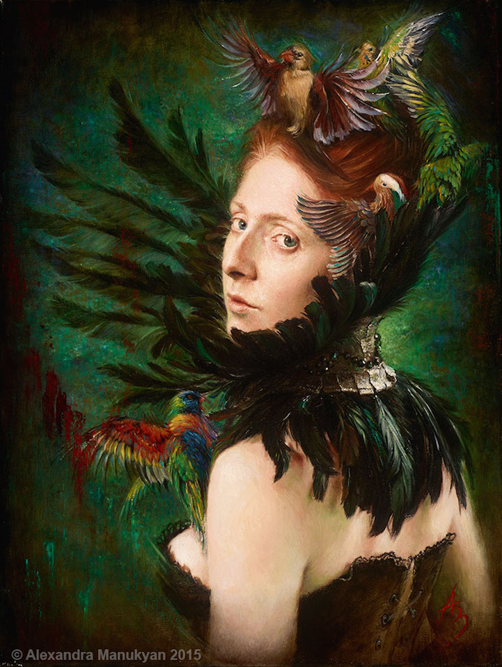 AlexandraManukyan4AvianQueen24x18oilonBelgianlinen