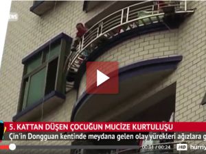 5. kattan düşen çocuğu yorgan kurtardı