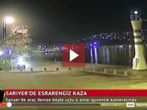 Sarıyer'de araç denize böyle uçtu